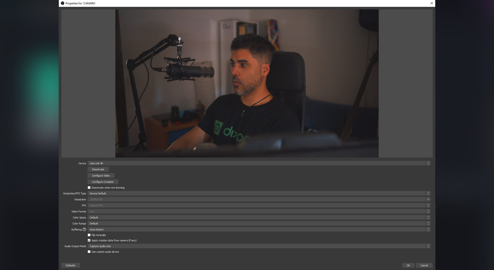 how to increase the quality of a video in obs